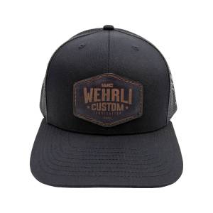 Wehrli Custom Fabrication - Wehrli Snap Back Hat Black Leather Badge - Image 2