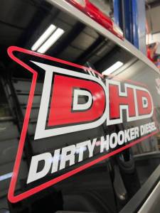 Dirty Hooker Diesel - Large 3 Color Die-Cut DHD Window Decal 8" x 24" - Image 3