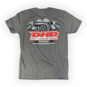 Dirty Hooker Diesel - DHD Original Dark Grey Turbo & Piston T-Shirt - Image 1