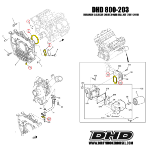 Dirty Hooker Diesel - DHD 800-203 Duramax Rear Engine Cover Install Seal Kit 2001-2010 - Image 2