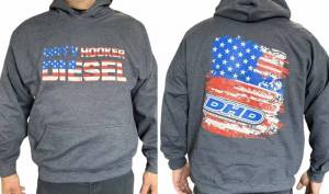 Dirty Hooker Diesel - DHD Heather Gray Patriot Hoodie S-3XL - Image 1