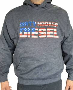 Dirty Hooker Diesel - DHD Heather Gray Patriot Hoodie S-3XL - Image 2