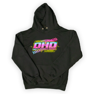 DHD Black Retro Logo Hoodie S-3XL