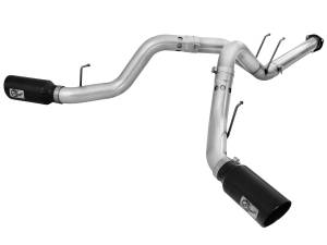aFe Power 4in DPF-Back Exhaust Ford F-250/350 Superduty 11-14 V8-6.7L Blk-Dual - 49-03065-B