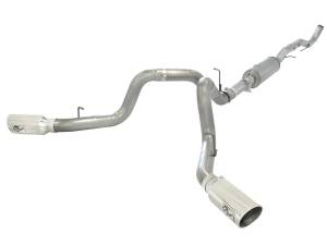 Exhaust - Exhaust Systems - aFe Power - aFe Power 4in DP-Back Exhaust GM Silverado/Sierra 2500/3500 11-15 (bef 7/14) V8-6.6L Pol-Dual - 49-44044-P