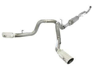 Exhaust - Exhaust Systems - aFe Power - aFe Power 4in DP-Back Exhaust GM Silverado/Sierra 2500/3500 15.5-16 V8-6.6L Pol-Dual - 49-44052-P