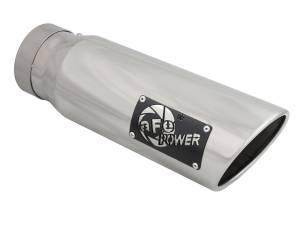 Exhaust - Exhaust Tips - aFe Power - aFe Power EXH Tip; 4In x 5Out x 15L in Bolt-On (Pol) - 49T40501-P15