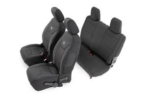 Seat Covers Front and Rear 2-Door Jeep Wrangler JK 4WD (2013-2018) Rough Country