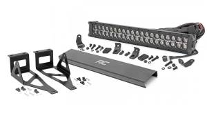 LED Light Kit Bumper Mount 20 Inch Black Dual Row White DRL Ford F-250/F-350 Super Duty (05-07) Rough Country