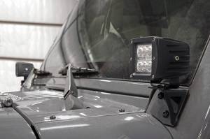Rough Country - LED Light Mount Lower Windshield Pod Jeep Wrangler JK/Wrangler Unlimited (07-18) Rough Country - Image 3