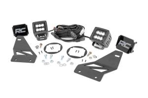 LED Light Kit Fog Mount 2 Inch Black Pair Spot Nissan Frontier (05-20) Rough Country