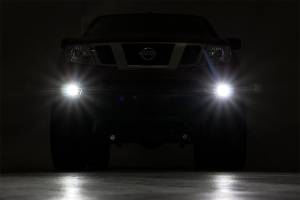 Rough Country - LED Light Kit Fog Mount 2 Inch Black Pair Spot Nissan Frontier (05-20) Rough Country - Image 3