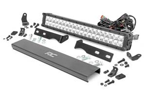 LED Light Kit Bumper Mount 20 Inch Chrome Dual Row Amber DRL Jeep Grand Cherokee WK2 (11-20) Rough Country