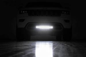 Rough Country - LED Light Kit Bumper Mount 20 Inch Chrome Dual Row Amber DRL Jeep Grand Cherokee WK2 (11-20) Rough Country - Image 5
