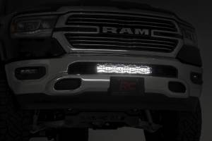 Rough Country - LED Light Kit Bumper Mount 20 Inch Chrome Dual Row White DRL Ram 1500 (19-24) Rough Country - Image 5