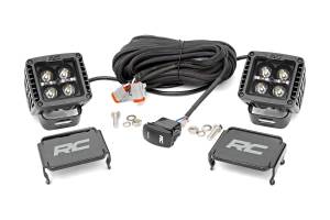 2 Inch Black Series LED Light Pods Spot Square Amber DRL Rough Country