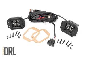 2 Inch Black Series LED Light Pods Flush Mount Amber DRL Rough Country