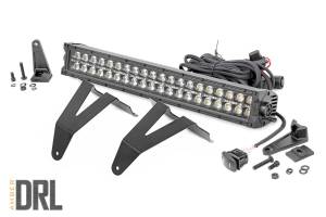 LED Light Kit Bumper Mount 20 Inch Black Dual Row Amber DRL Ram 1500 (19-24) Rough Country