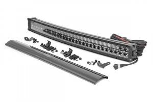 LED Light Kit Bumper Mount 30 Inch Black Dual Row White DRL Toyota 4Runner (14-20) Rough Country