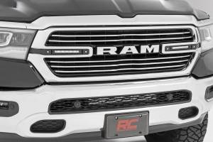 Dual 6in LED Grille Kit Chrome Slimline Ram 1500 2WD/4WD (2019-2024) Rough Country