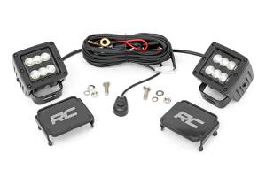 2 Inch Black Series LED Light Pods Pair Flood Rough Country