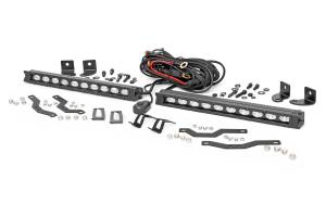 LED Light Kit Grille Mount 10 Inch Black Slimline Pair Ford F-150 (18-20) Rough Country