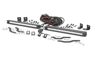 LED Light Kit Grille Mount 10 Inch Chrome Slimline Pair Ford F-150 (18-20) Rough Country