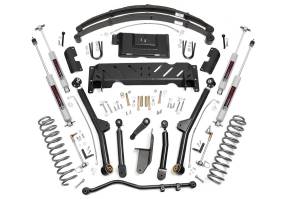 4.5 Inch Lift Kit Long Arm RR Leafs NP242 Jeep Cherokee XJ 4WD (84-01) Rough Country