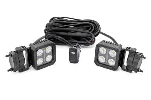 Rough Country - Black Series LED Light Pair 2 Inch Flood Swivel Mount Rough Country - Image 1