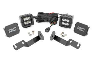 LED Light Kit Ditch Mount 2 Inch Black Pair Spot Toyota Tacoma (05-15) Rough Country