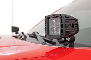 Rough Country - LED Light Kit Ditch Mount 2 Inch Black Pair Spot Toyota Tacoma (05-15) Rough Country - Image 2