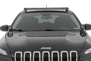 Rough Country - LED Light Kit Ditch Mount 2 Inch Black Pair White DRL Jeep Cherokee KL (14-21) Rough Country - Image 3
