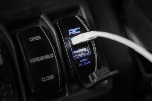 Rough Country - USB Switch Insert 2x1 with Logo Blue Back Light Rough Country - Image 5