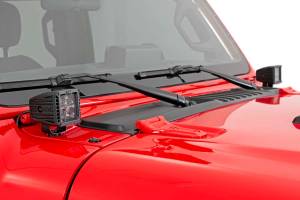 Rough Country - LED Light Kit Cowl Mount 2 Inch Black Pair Amber DRL Jeep Gladiator JT/Wrangler JL (18-26) Rough Country - Image 2