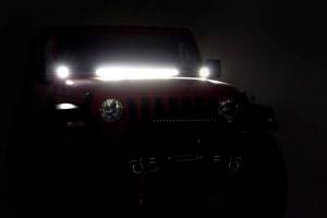 Rough Country - LED Light Kit Cowl Mount 2 Inch Black Pair Amber DRL Jeep Gladiator JT/Wrangler JL (18-26) Rough Country - Image 4