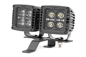 LED Light Kit Quad Cowl Mount 2 Inch Black Amber DRL Jeep Gladiator JT/Wrangler JL (18-26) Rough Country