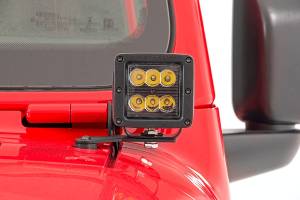 Rough Country - LED Light Kit Hinge Mount 2 Inch Black Pair Jeep Gladiator JT/Wrangler JL (18-26) Rough Country - Image 3