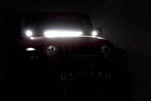 Rough Country - LED Light Kit Hinge Mount 2 Inch Black Pair Jeep Gladiator JT/Wrangler JL (18-26) Rough Country - Image 6