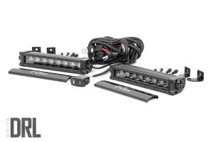 8 Inch Black Series LED Light Bar Single Row Cool White DRL Pair Rough Country