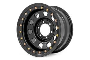 Steel Simulated Bead Lock Wheel Black 17x9 6x5.5 4.25 Bore -12 Rough Country