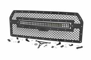 Mesh Grille 30 Inch Dual Row LED Black Amber DRL Ford F-150 (15-17) Rough Country