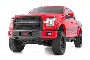 Rough Country - Mesh Grille 30 Inch Dual Row LED Black Amber DRL Ford F-150 (15-17) Rough Country - Image 6