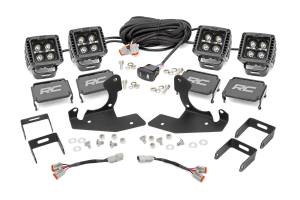 LED Light Kit Fog 2 Inch Black Pairs x2 Amber DRL Chevy Silverado 1500/2500HD/3500HD Rough Country