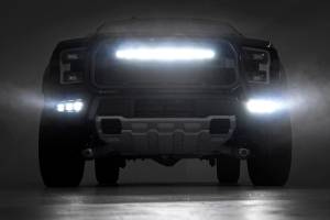 Rough Country - LED Light Kit Fog Mount Triple 2 Inch Black Pair Ford Raptor 4WD (17-20) Rough Country - Image 5