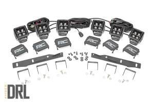 Rough Country - LED Light Kit Fog Mount Triple 2 Inch Black Pair Amber DRL Ford Raptor (17-20) Rough Country - Image 2