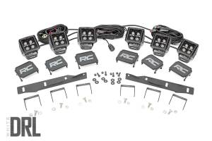 Rough Country - LED Light Kit Fog Mount Triple 2 Inch Black Pair White DRL Ford Raptor (17-20) Rough Country - Image 2