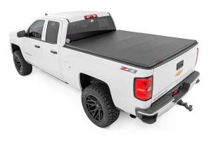 Rough Country - Soft Tri-Fold Bed Cover 6 Foot 7 Inch Bed Silverado/Sierra 1500/2500HD/3500HD (14-19 & Classic) Rough Country - Image 1