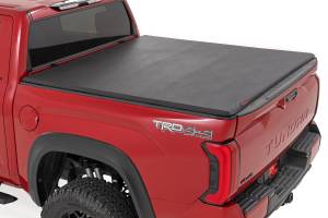 Rough Country - Soft Tri-Fold Bed Cover 5 Foot 7 Inch Bed with and w/o OE Rail Toyota Tundra (22-26) Rough Country - Image 1