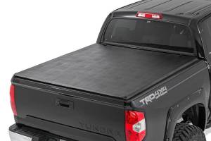 Soft Tri-Fold Bed Cover 5 Foot 7 Inch Bed No OE Rail Toyota Tundra (07-21) Rough Country